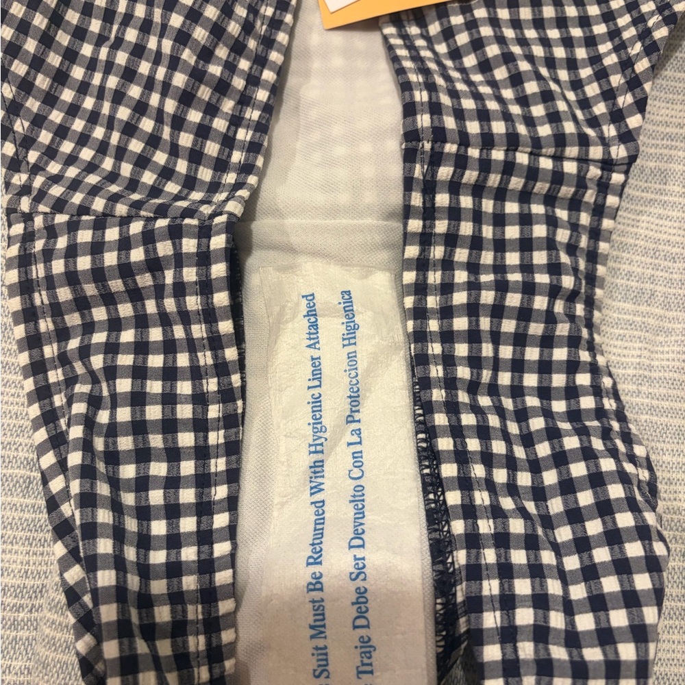 Kona Sol Gingham Navy and White  2 piece Bikini Set - new - Picture 5 of 5